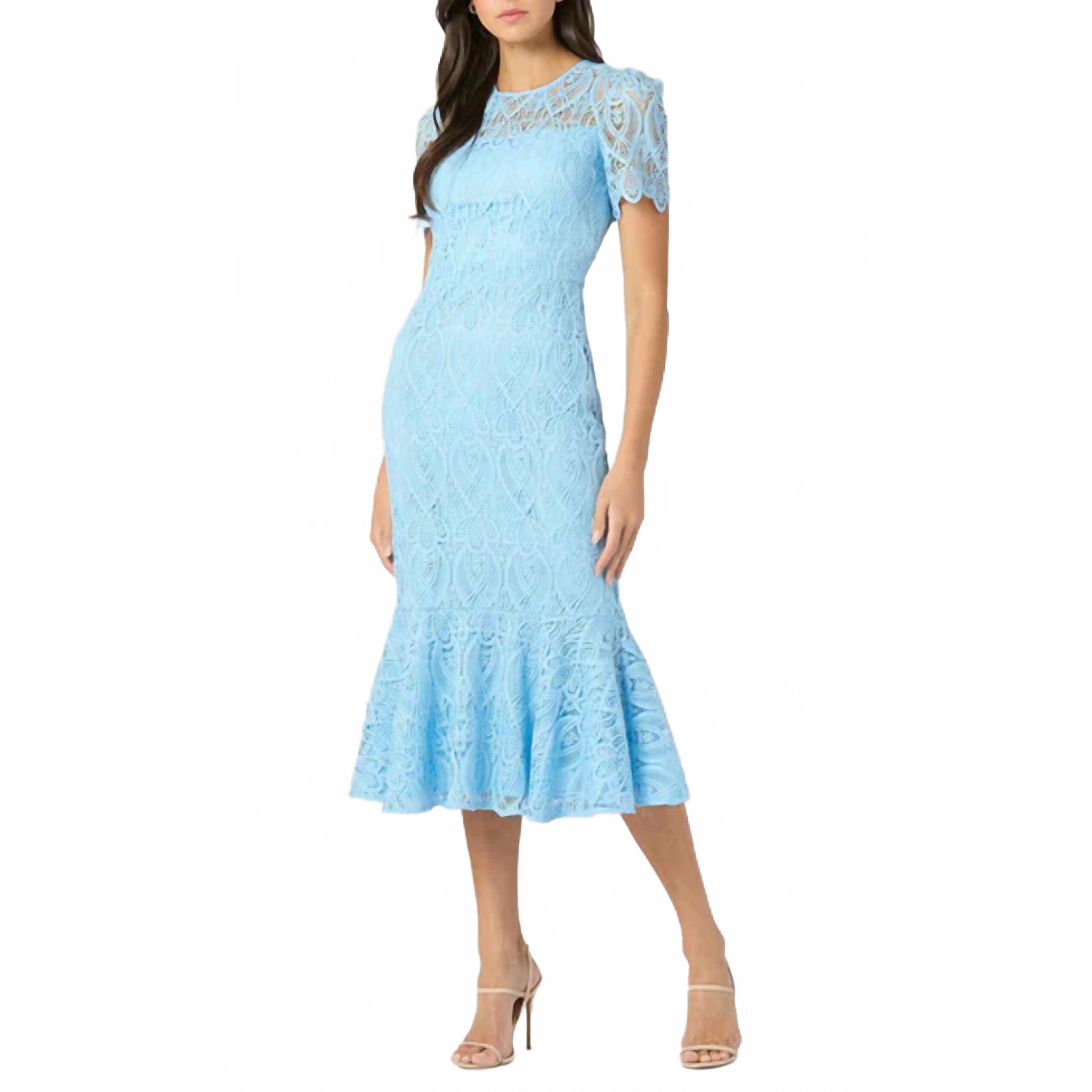 New Shoshanna Darcy Dress In Sky Blue